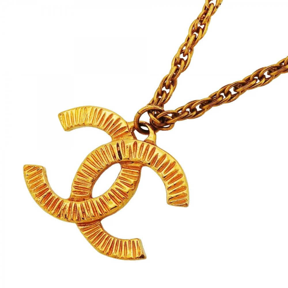 CHANEL Authentic Gold Logo Necklace - Picture 1 of 9